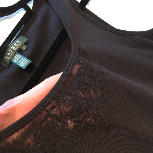 Ralph Lauren Tank top size Large Black Lace - Picture 3 of 3